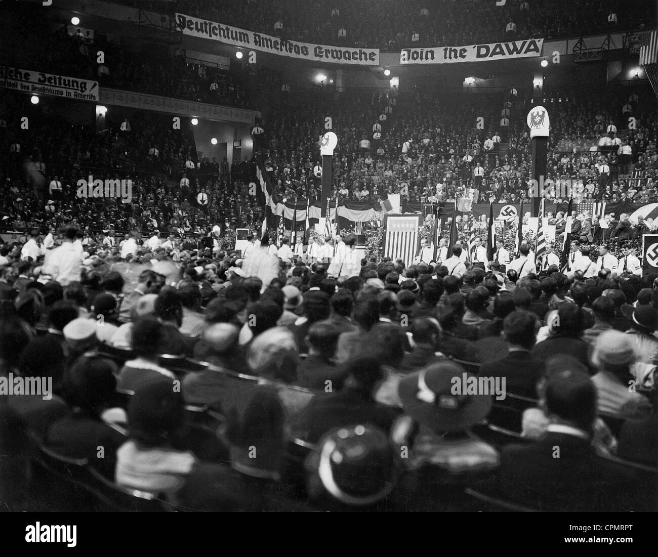 Réunion de l'American National Socialist organisation DAWA à New York, 1934 Banque D'Images