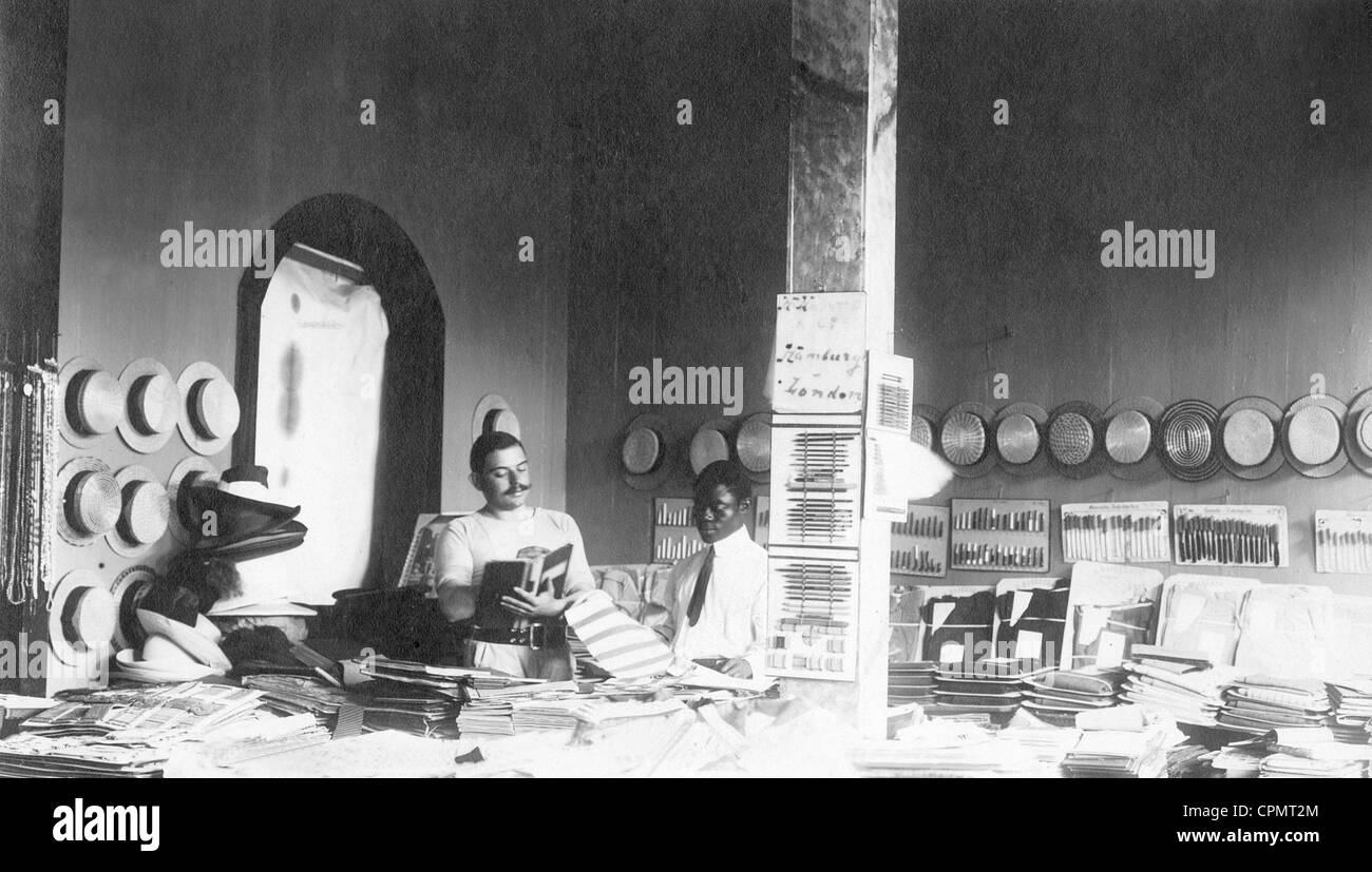 Commerçant allemand en Angola, 1913 Banque D'Images