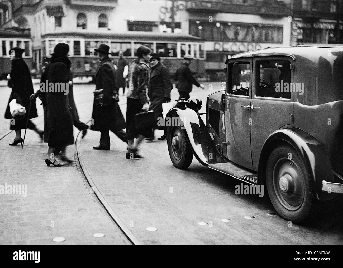Les violations de la réglementation de la circulation d'un conducteur, 1934 Banque D'Images