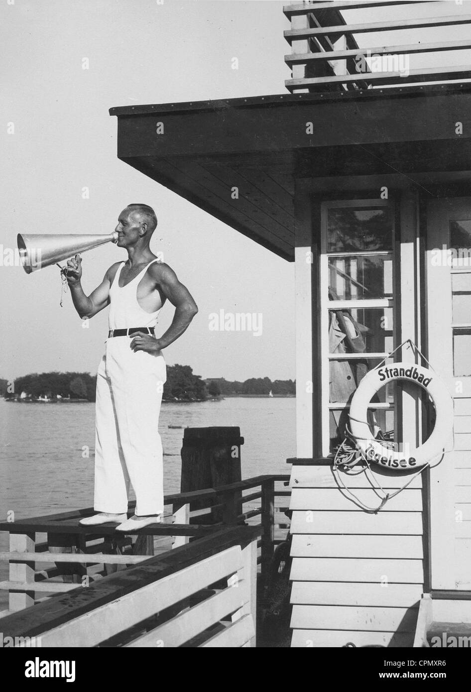 Life guard au lac de Tegel, 1934 Banque D'Images