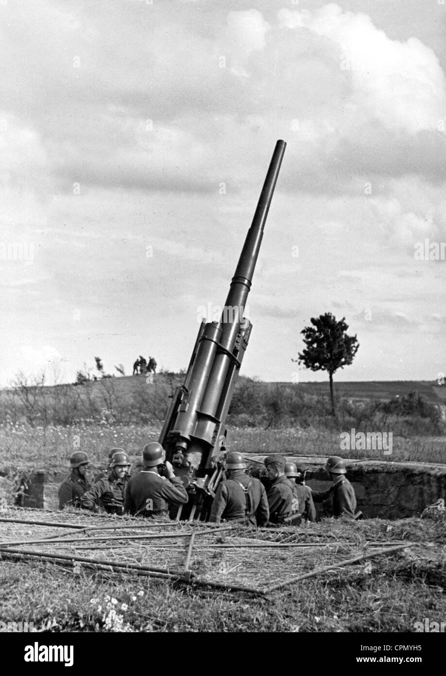 Un avion anti allemand calibre 8,8 cm, 1939 Banque D'Images