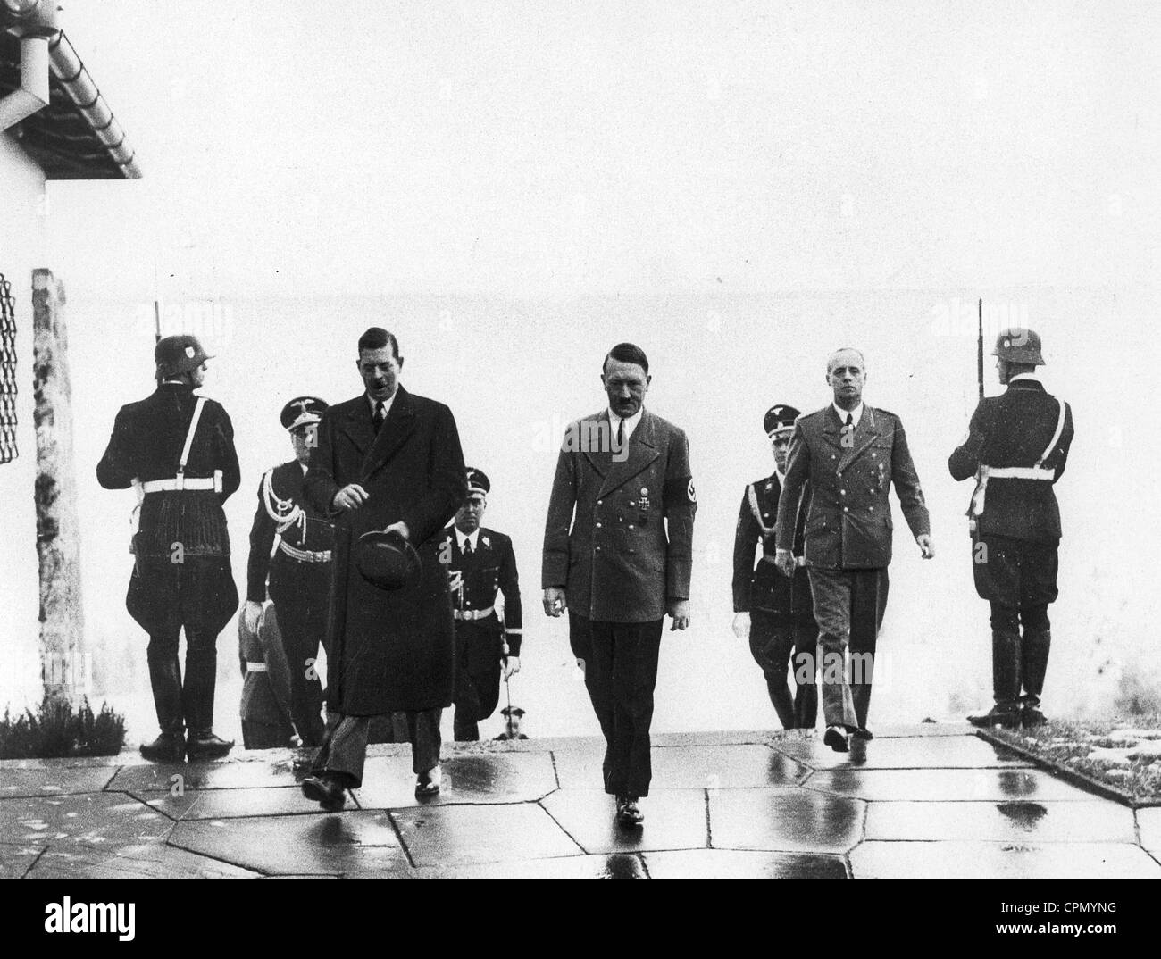 Carol II avec Adolf Hitler et Joachim von Ribbentrop, 1938 Banque D'Images