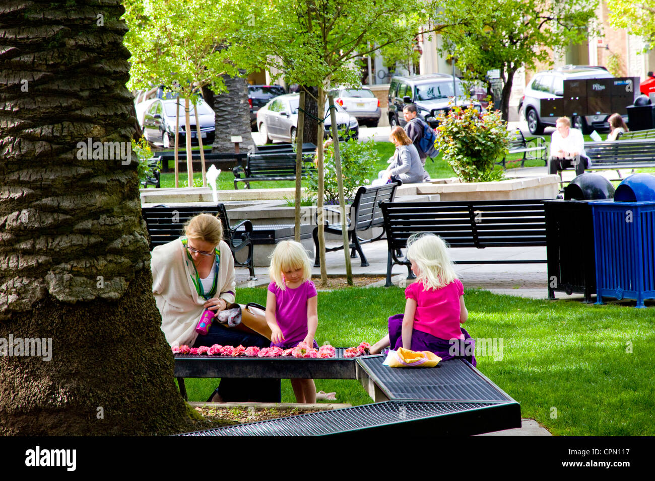 Plaza, Healdsburg (pop. 11 254), Sonoma Wine Country town, CA, USA Banque D'Images