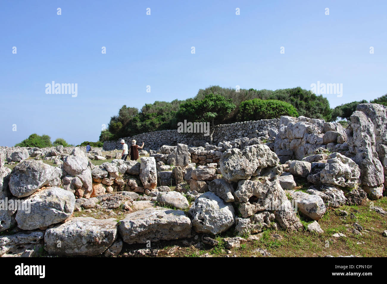 Torre d'en Galmés site préhistorique, Minorque, Iles Baléares, Espagne Banque D'Images