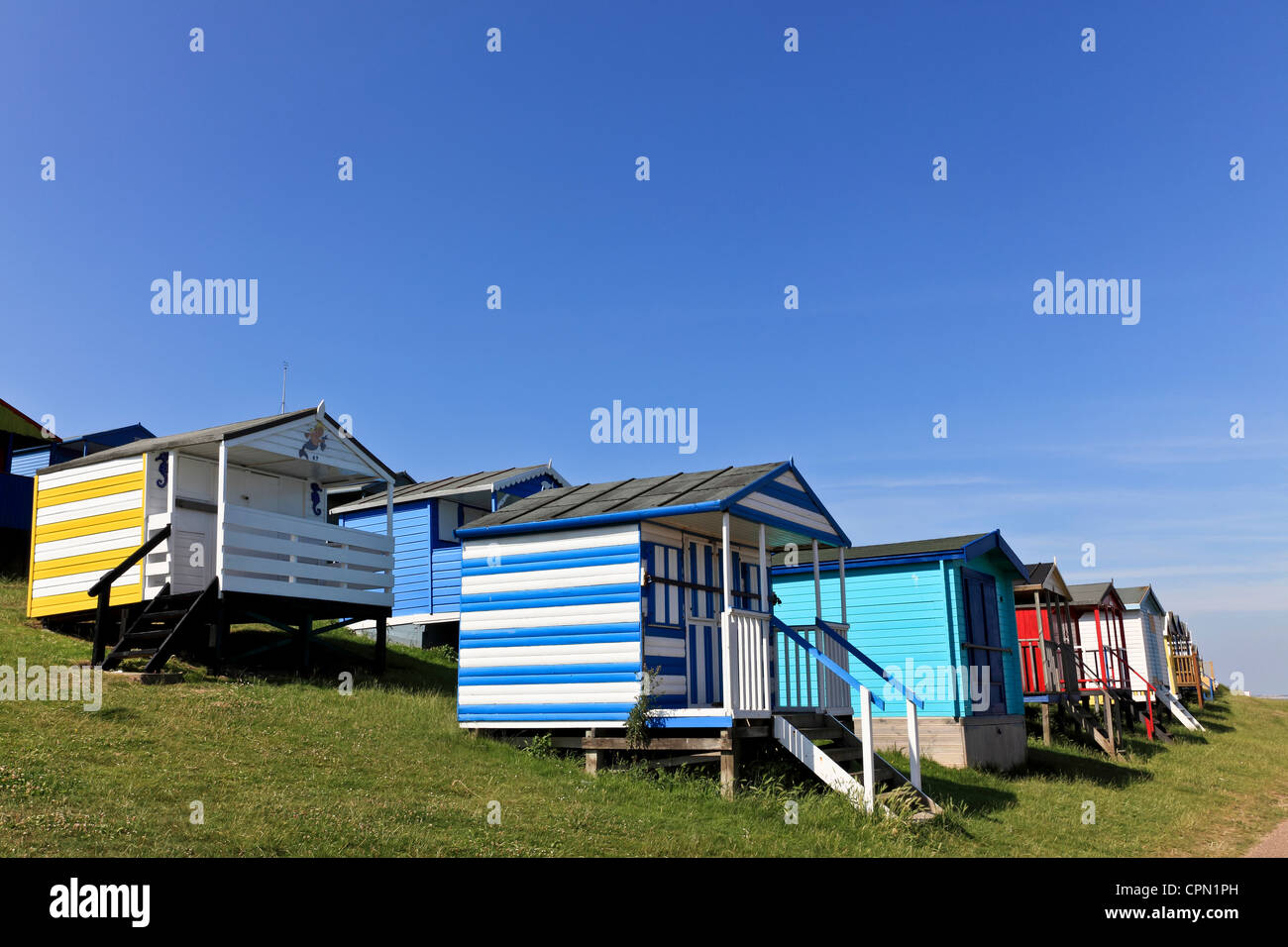 4049. Cabines de plage, Tankerton, Whitstable, Kent, UK Banque D'Images