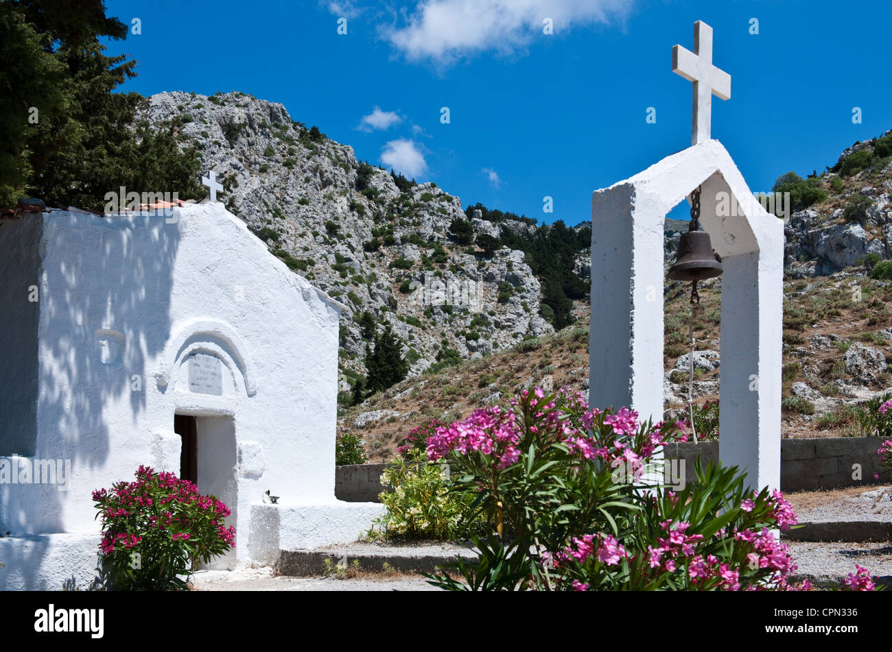 L'Europe la Grèce, Îles du Dodécanèse, Kos, Agios Vasili église dans le village de Pili Banque D'Images