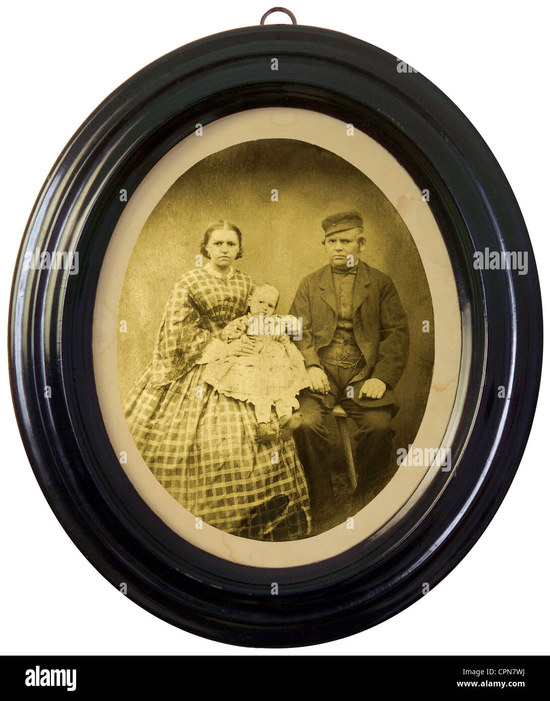 Personnes, famille, photo de famille dans le cadre photo, Allemagne, vers 1864, droits supplémentaires-Clearences-non disponible Banque D'Images