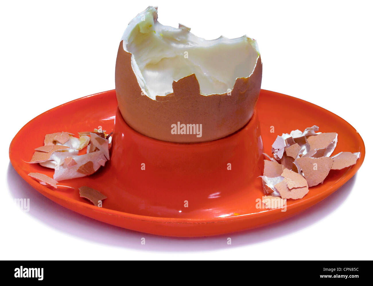 La nourriture, l'oeuf, coquetier avec petit déjeuner d'oeufs, de l'Allemagne, de manger, de terminer, de manger, de finition, de manger, fini, dévore, finitions, ate Banque D'Images