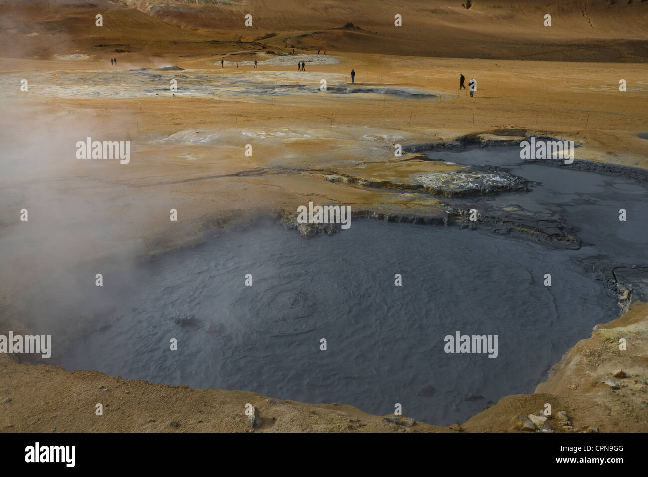 Mudpot, géothermique, l'Islande Namafjall Banque D'Images