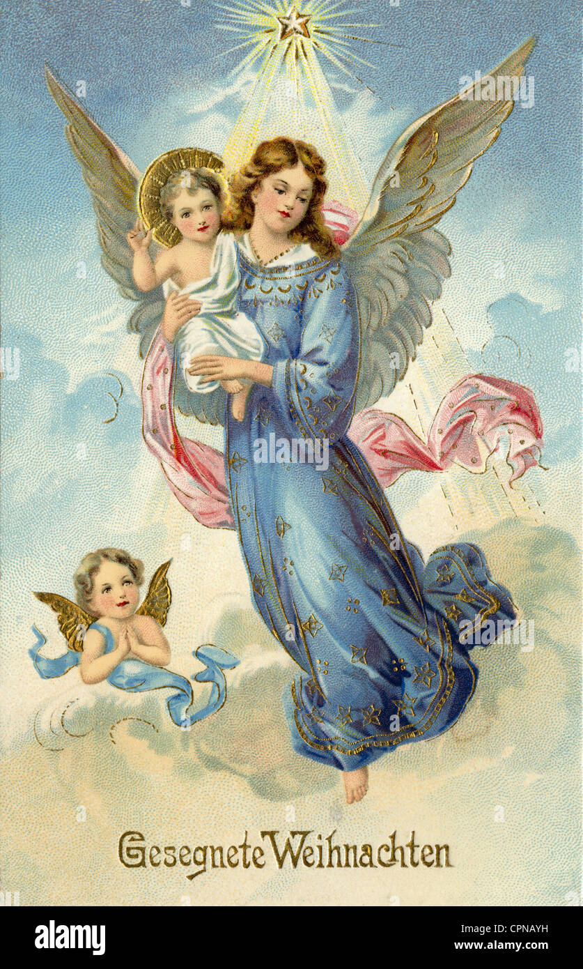 Noel Gesegnete Weihnachten Noel Beni Ange De Noel Avec Le Bebe Jesus Carte De Voeux Allemagne Vers 1910 Droits Additionnels Clearences Non Disponible Photo Stock Alamy