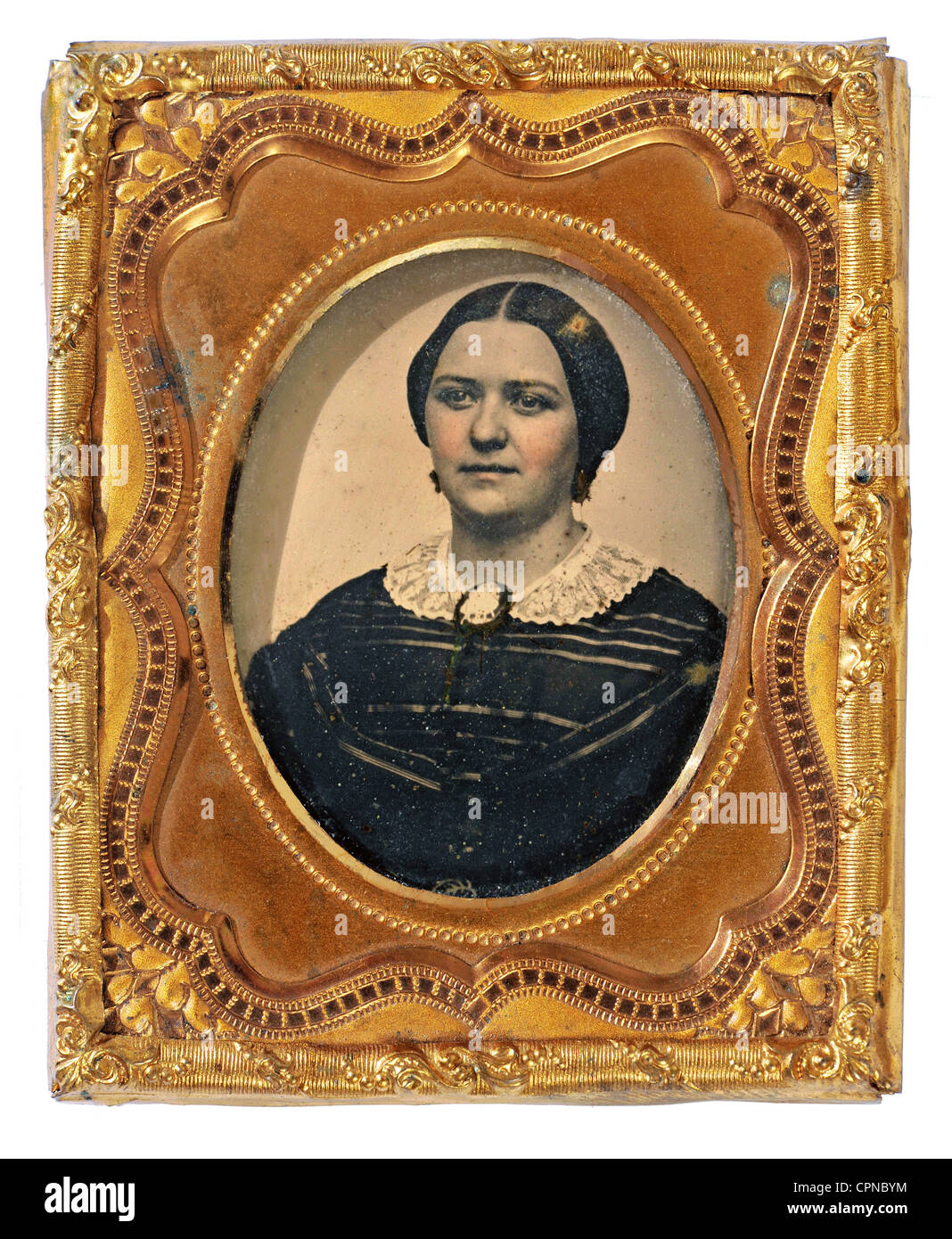 Personnes, femmes, portrait d'une femme, photo ancienne, couleur, typean, New York, USA, vers 1860, droits supplémentaires-Clearences-non disponible Banque D'Images