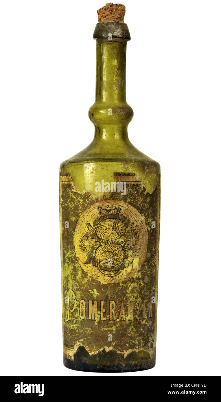 Alcool, liqueurs, bouteille de liqueur, liqueur d'orange de Séville, Allemagne, vers 1880, droits additionnels-Clearences-non disponible Banque D'Images