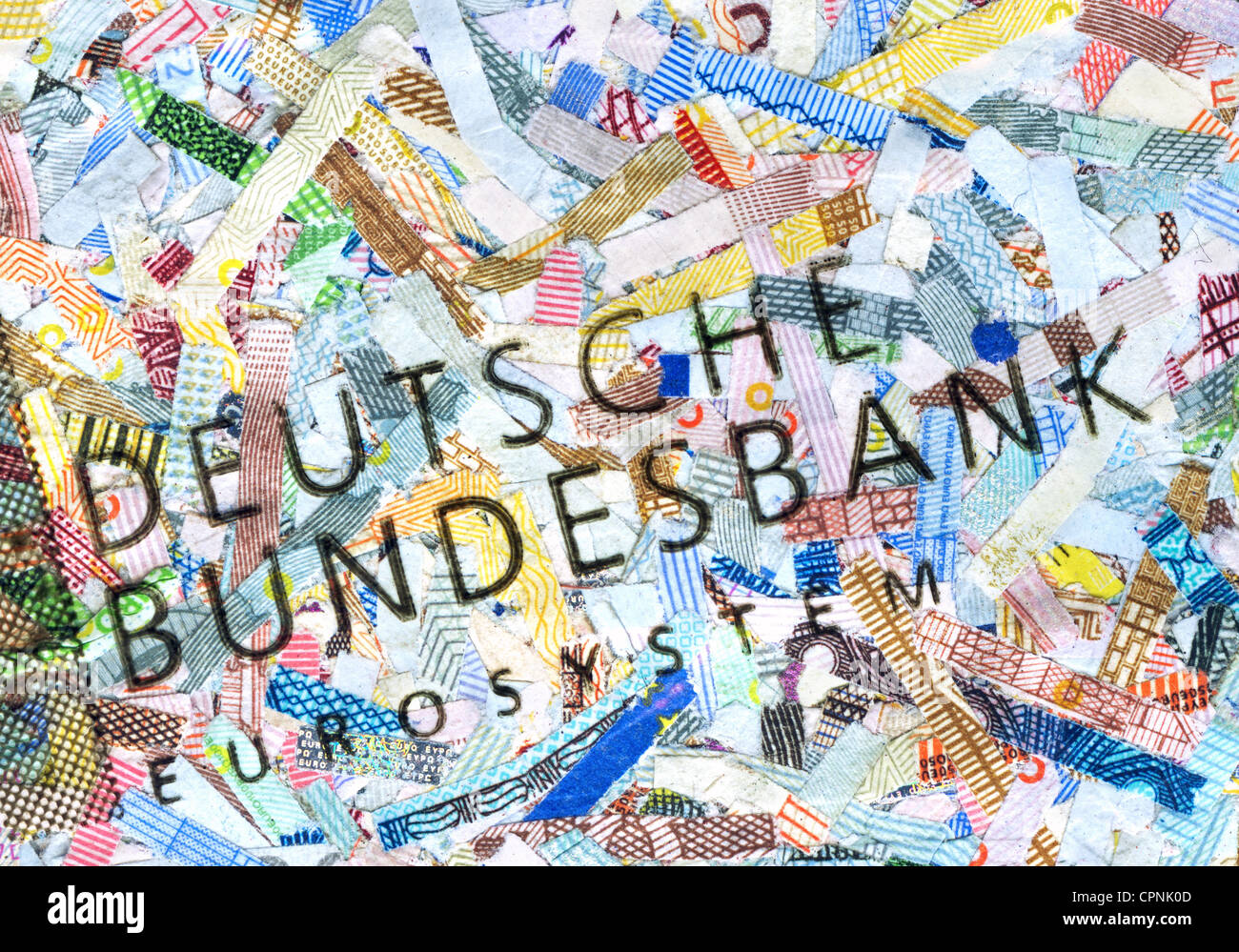 Argent / Finances, billet de banque, Allemagne, euro granulate, existant seulement encore avec environ 1 centimètre de long wrapper, lancé par la Banque centrale allemande comme souvenir dans la feuille de polythène, 2011, droits supplémentaires-Clearences-non disponible Banque D'Images