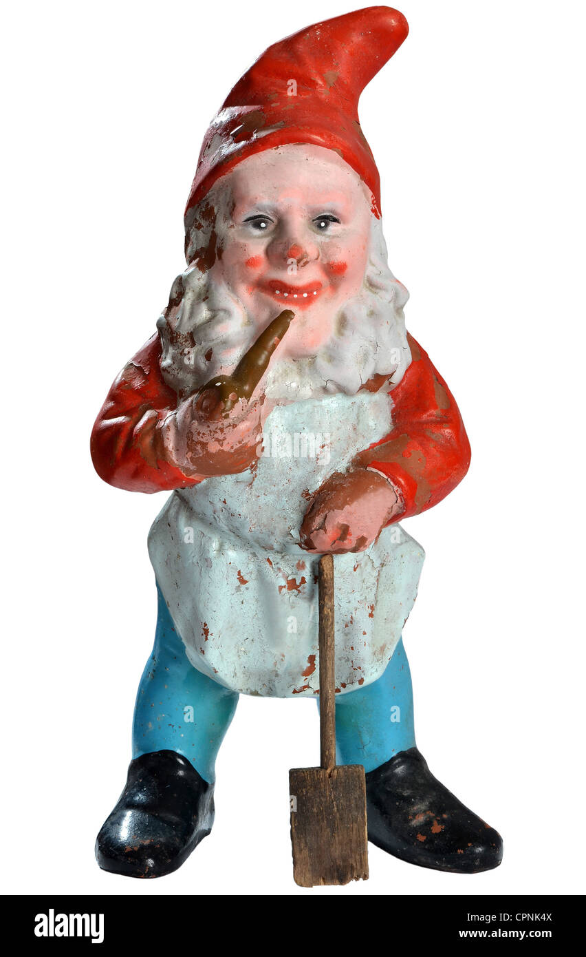 Kitsch/cartes/souvenir, gnome de jardin avec pelle et pipe à fumer, Allemagne, vers 1952, droits additionnels-Clearences-non disponible Banque D'Images Kitsch/cartes/souvenir, gnome de jardin avec pelle et pipe à fumer, Allemagne, vers 1952, droits additionnels-Clearences-non disponible Banque D'Images