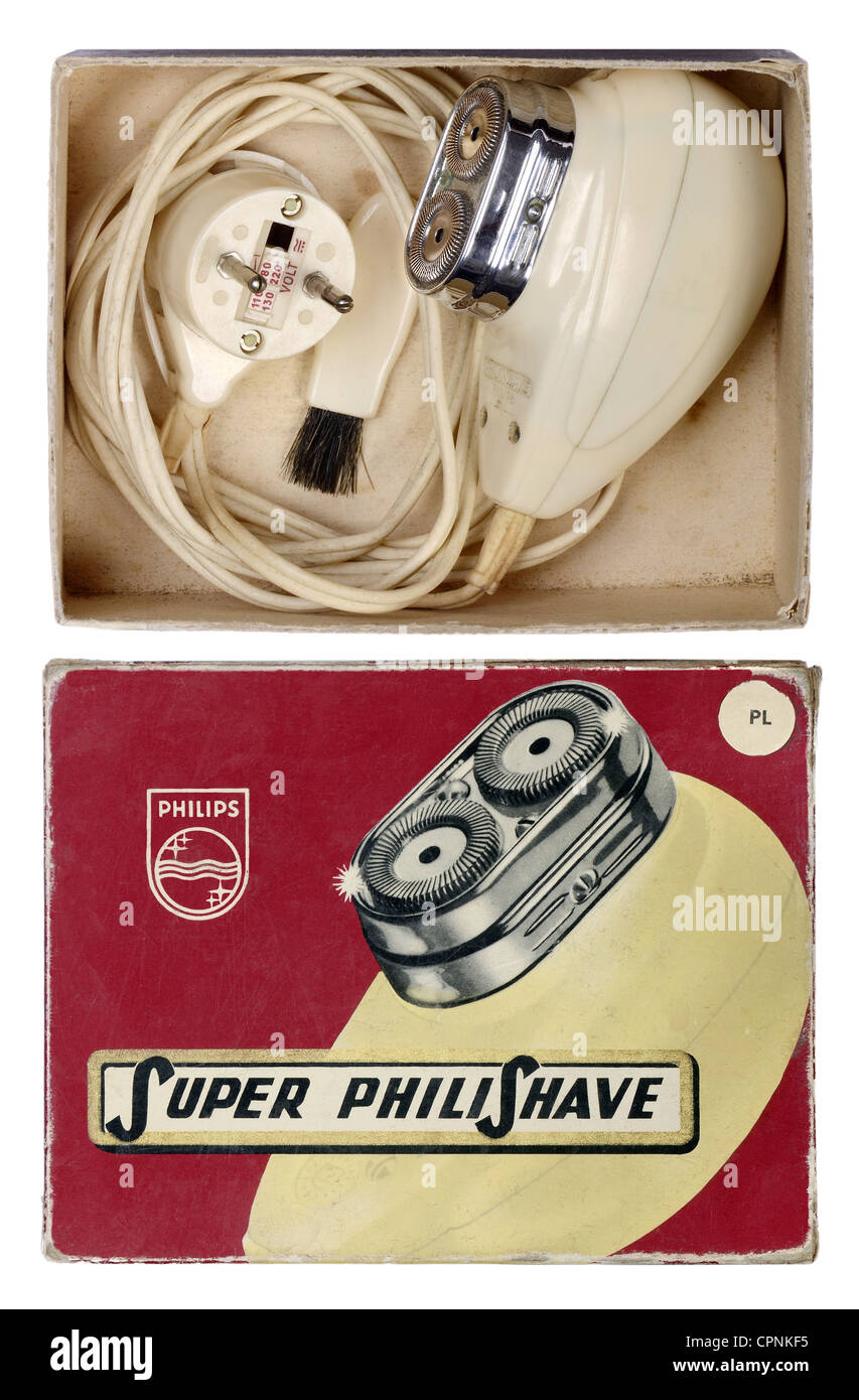 Cosmétiques, rasoir Philips, version Super Philishas, rasoir électrique, en boîte, Autriche, vers 1962, droits supplémentaires-Clearences-non disponible Banque D'Images