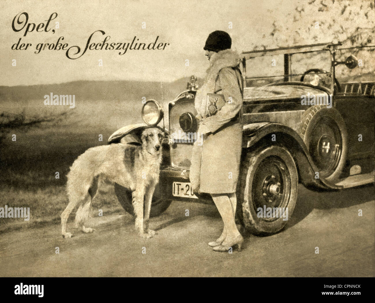 Transport / transport, voiture, variantes de véhicule, Opel, le grand six cylindres, capacité de cylindre de 3160 centimètres cubes, publicité de magazine, Allemagne, 1927, droits additionnels-Clearences-non disponible Banque D'Images