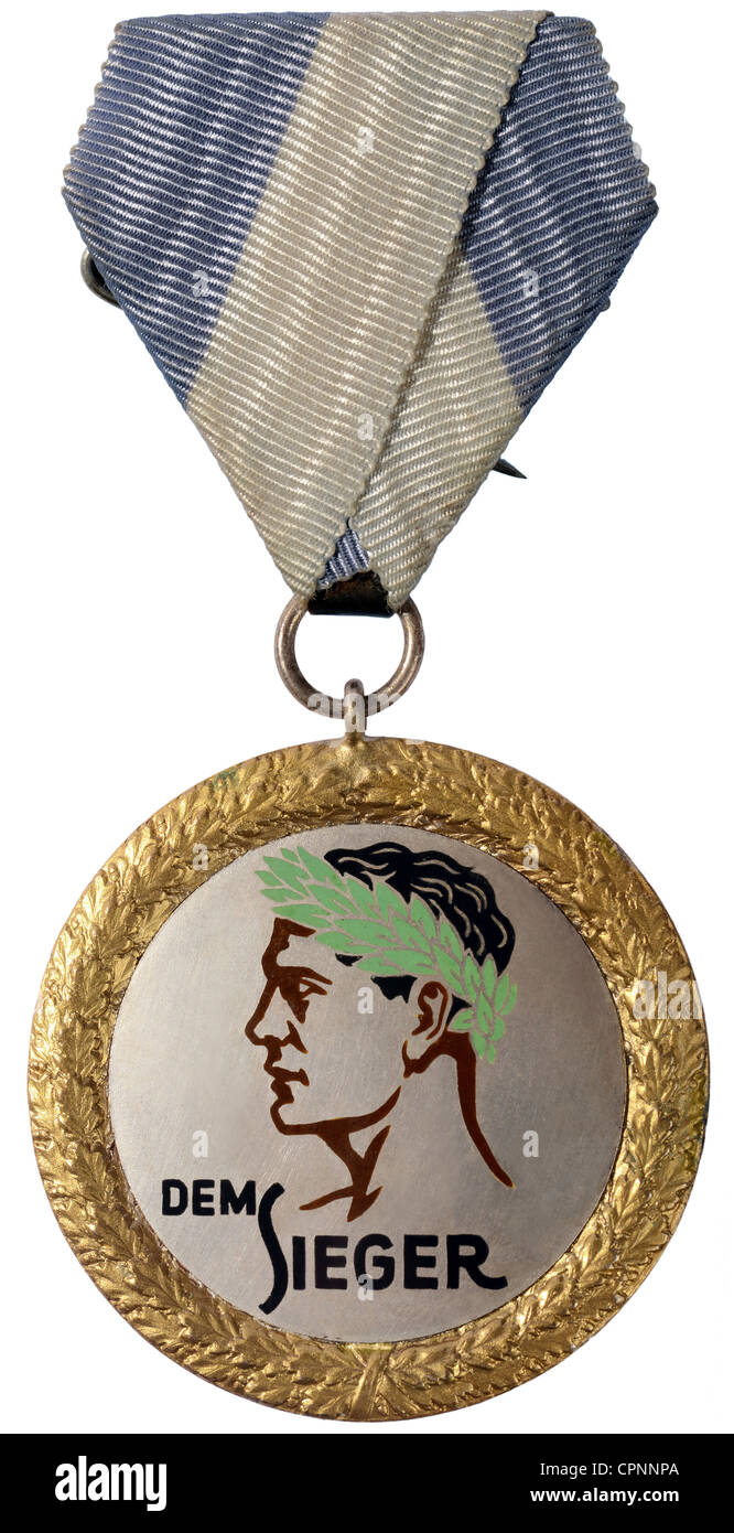 Sports, médaille, 'em Sieger', 1ère place, aux Championnats du sud de Bavière 1932, Allemagne, 1932, droits supplémentaires-Clearences-non disponible Banque D'Images