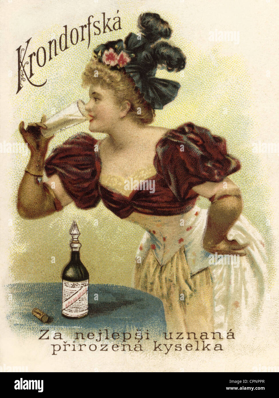 Publicité, boissons, eau minérale, marque 'Krondorfska', texte publicitaire: 'La meilleure eau naturelle', Autriche-Hongrie, 1898, droits additionnels-Clearences-non disponible Banque D'Images