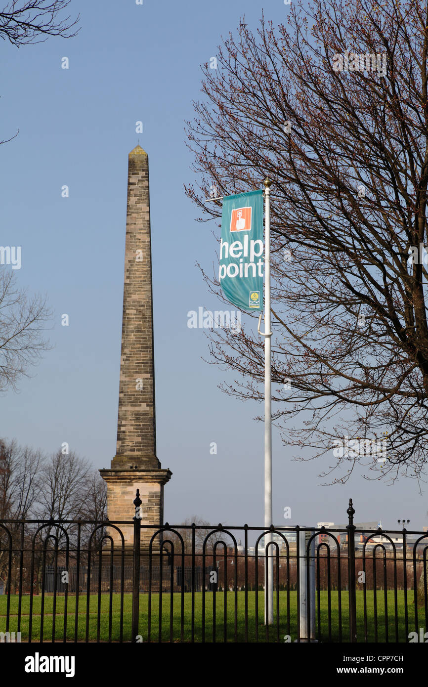 Nelson Monument dans le parc public de Glasgow Green, Écosse, Royaume-Uni Banque D'Images