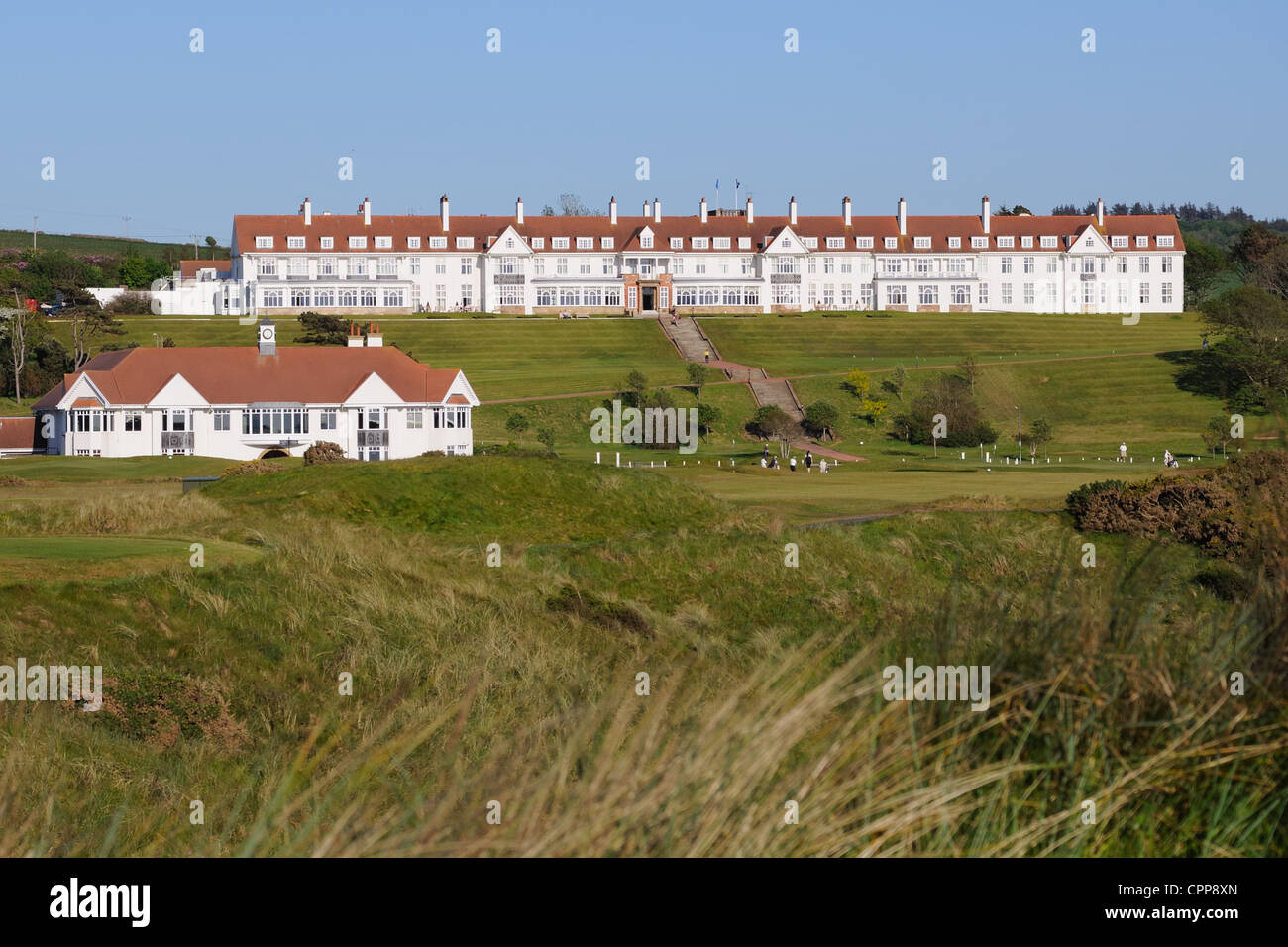 L'hôtel Turnberry, Écosse, Royaume-Uni, montrant les étapes menant à la golf et club house. Banque D'Images