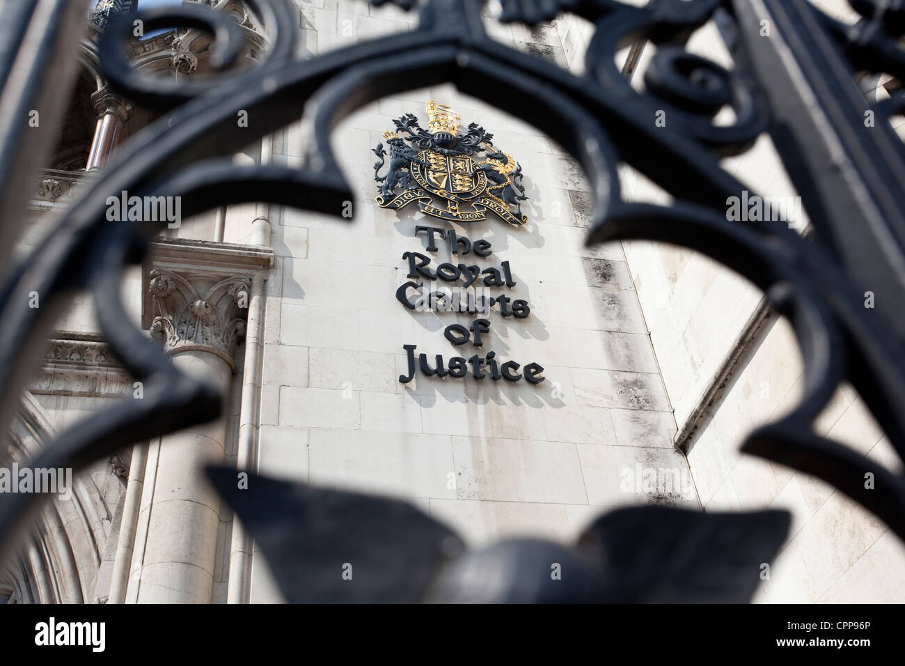 La Royal Courts of Justice, la Haute Cour de Londres, Angleterre, Royaume-Uni. Banque D'Images