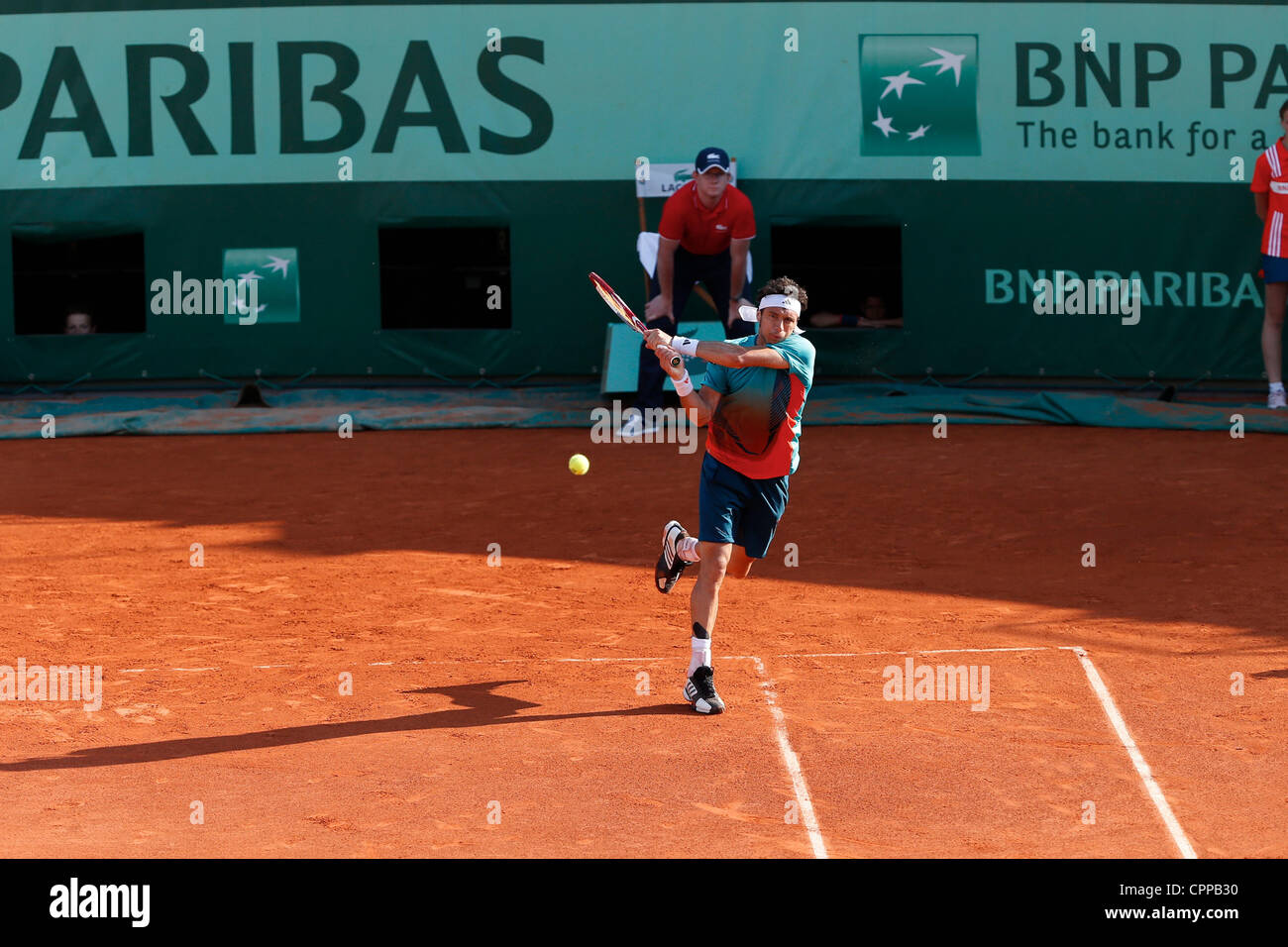29.05.2012. Roland Garros Paris France. Juan Monaco - Juan Monaco v Guillaume Rufin - Cour 1 - Roland Garros 2012 Banque D'Images