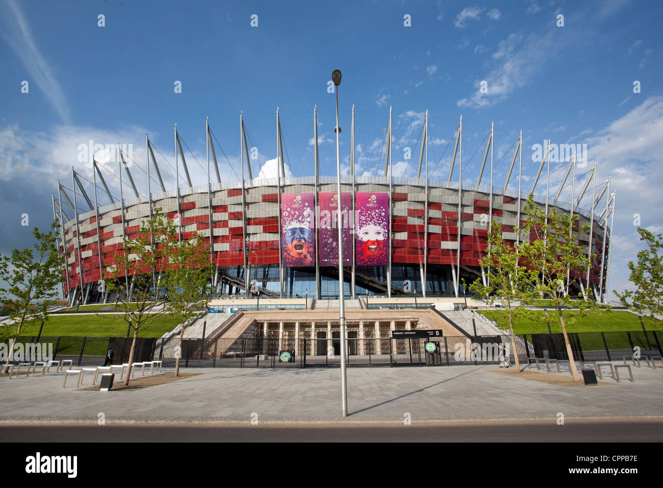 Le stade national, (Stadion Narodowy) Stade de football à Varsovie, Pologne. Banque D'Images