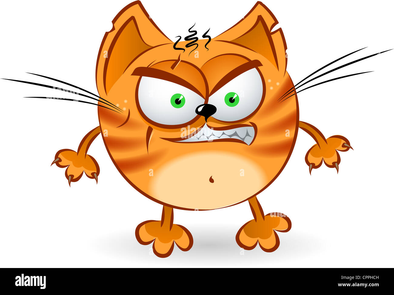L Orange Chat De Dessin Anime En Colere Illustration Sur Fond Blanc Photo Stock Alamy