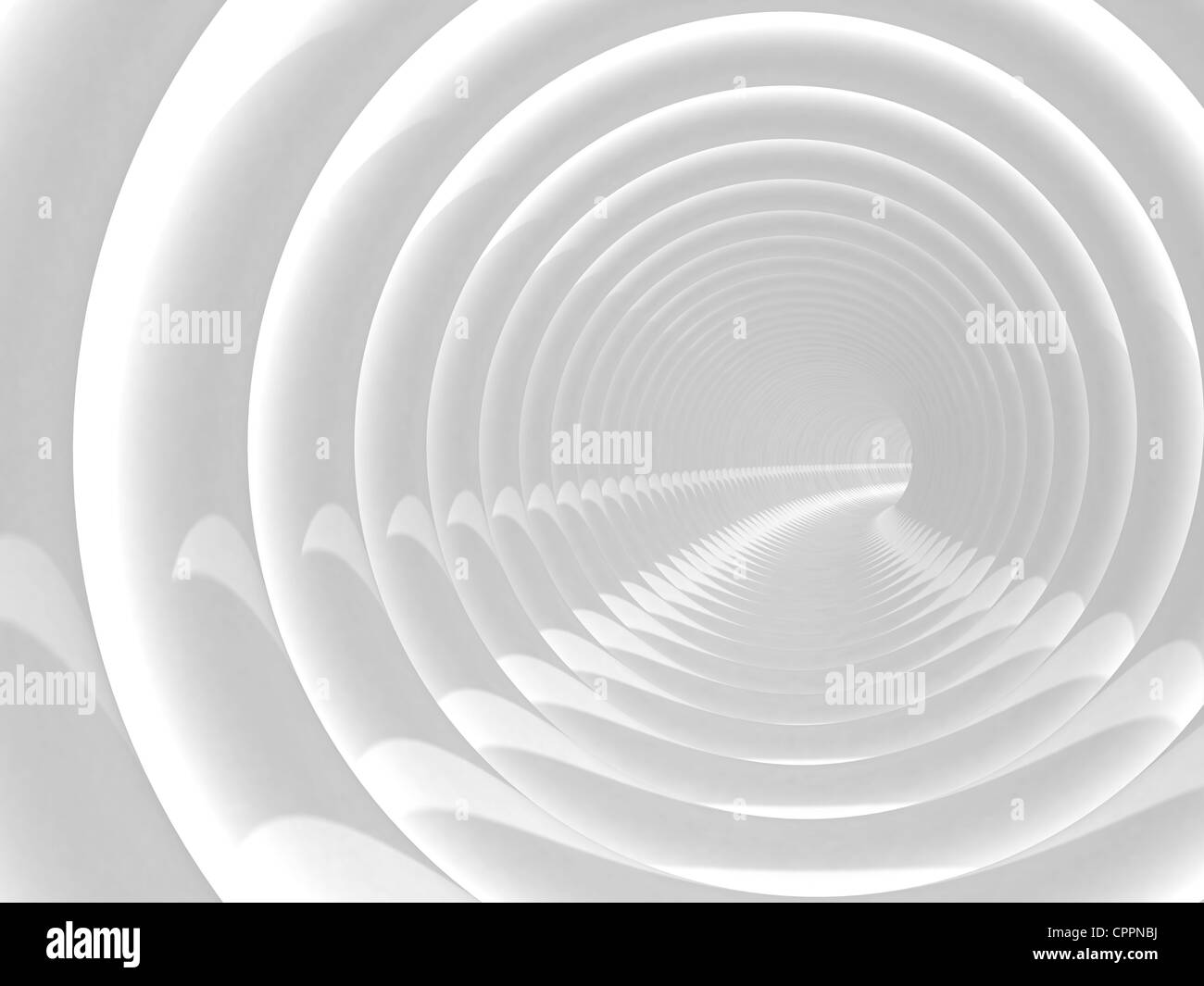 Abstract illustration avec des tunnels en spirale tordue blanc Banque D'Images