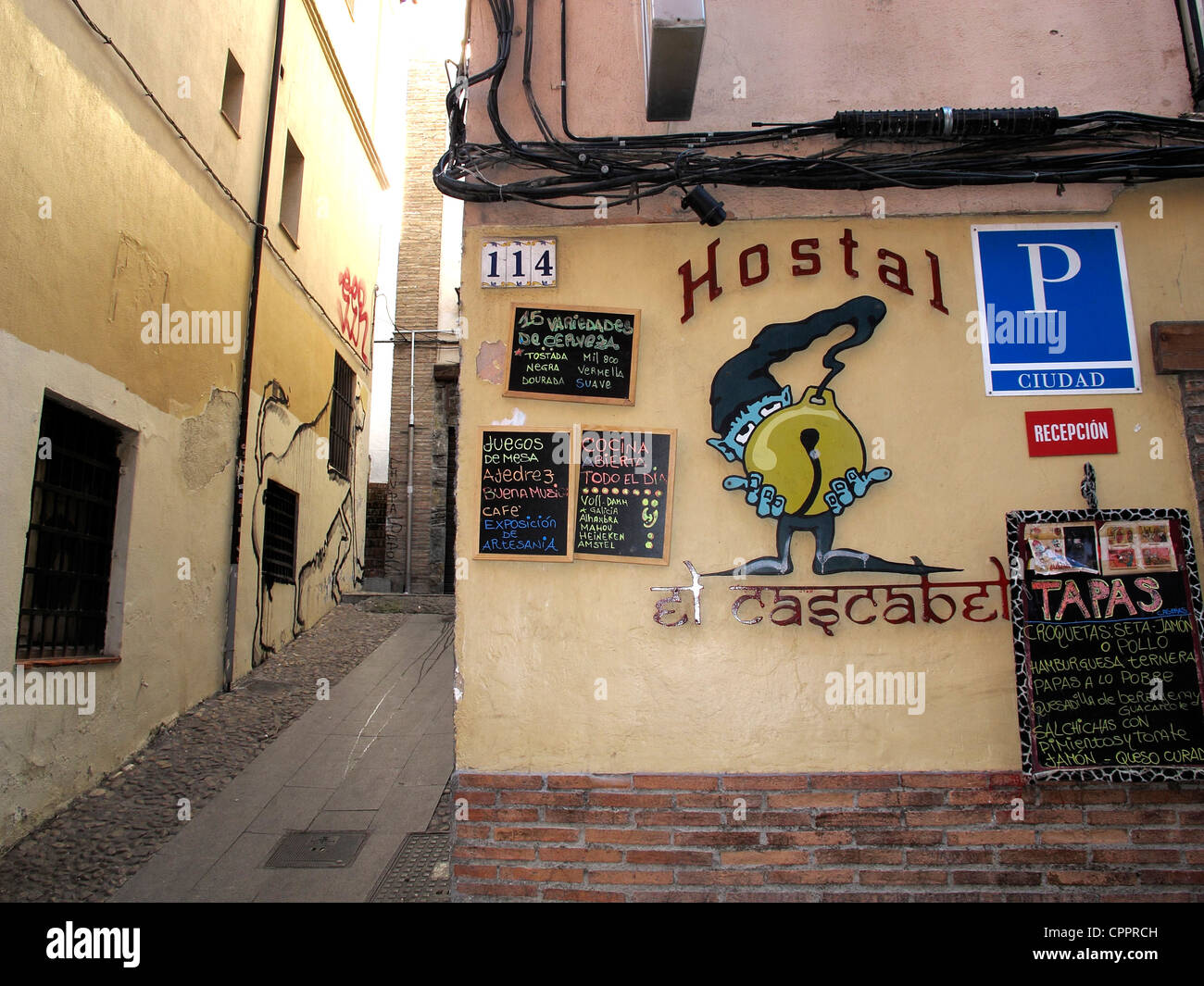 Espagne Andalousie Grenade restaurant bar murale Banque D'Images