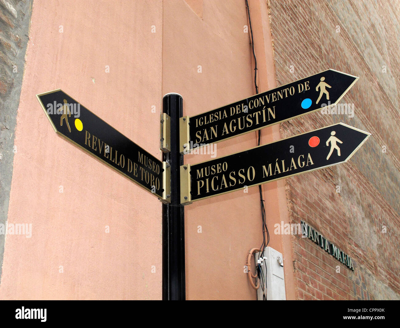 Espagne Andalousie Costa del Sol Malaga road sign Banque D'Images