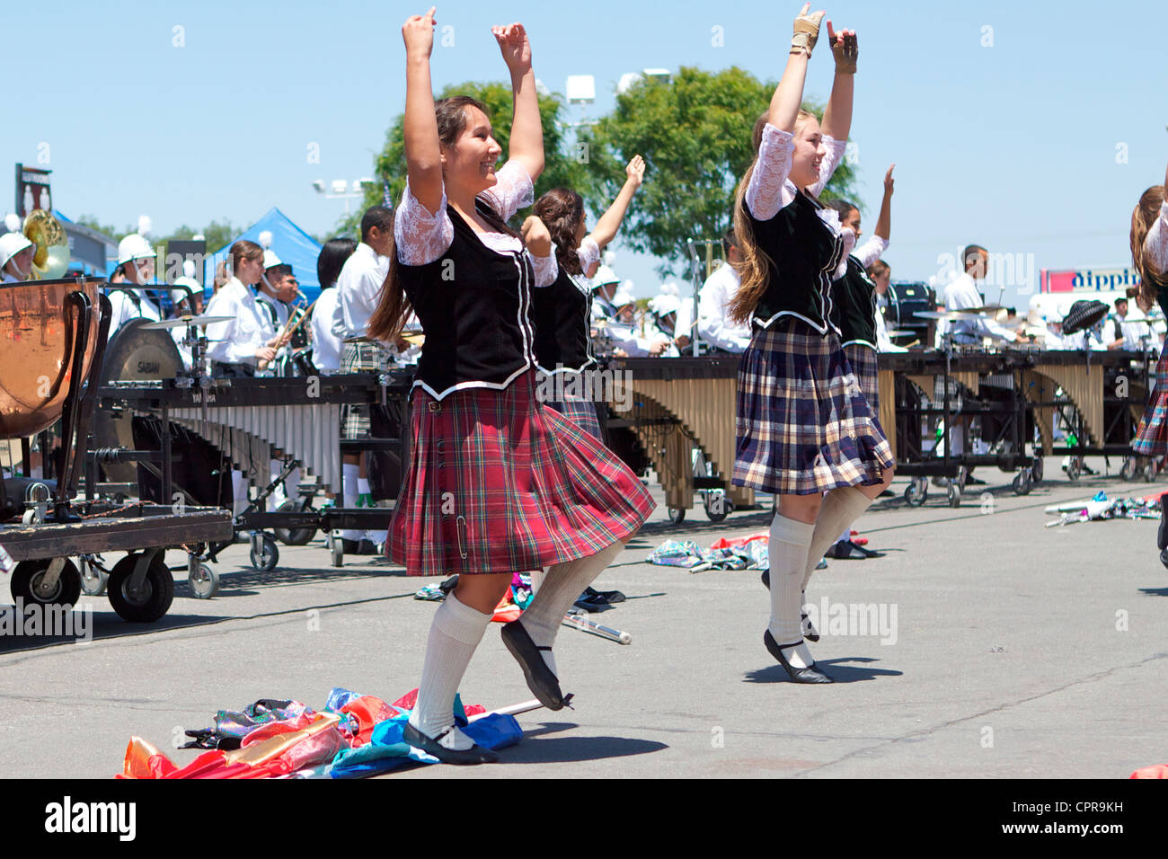 Scottish Highland Dancers à l'American Scottish Festival Costa Mesa, California USA Banque D'Images