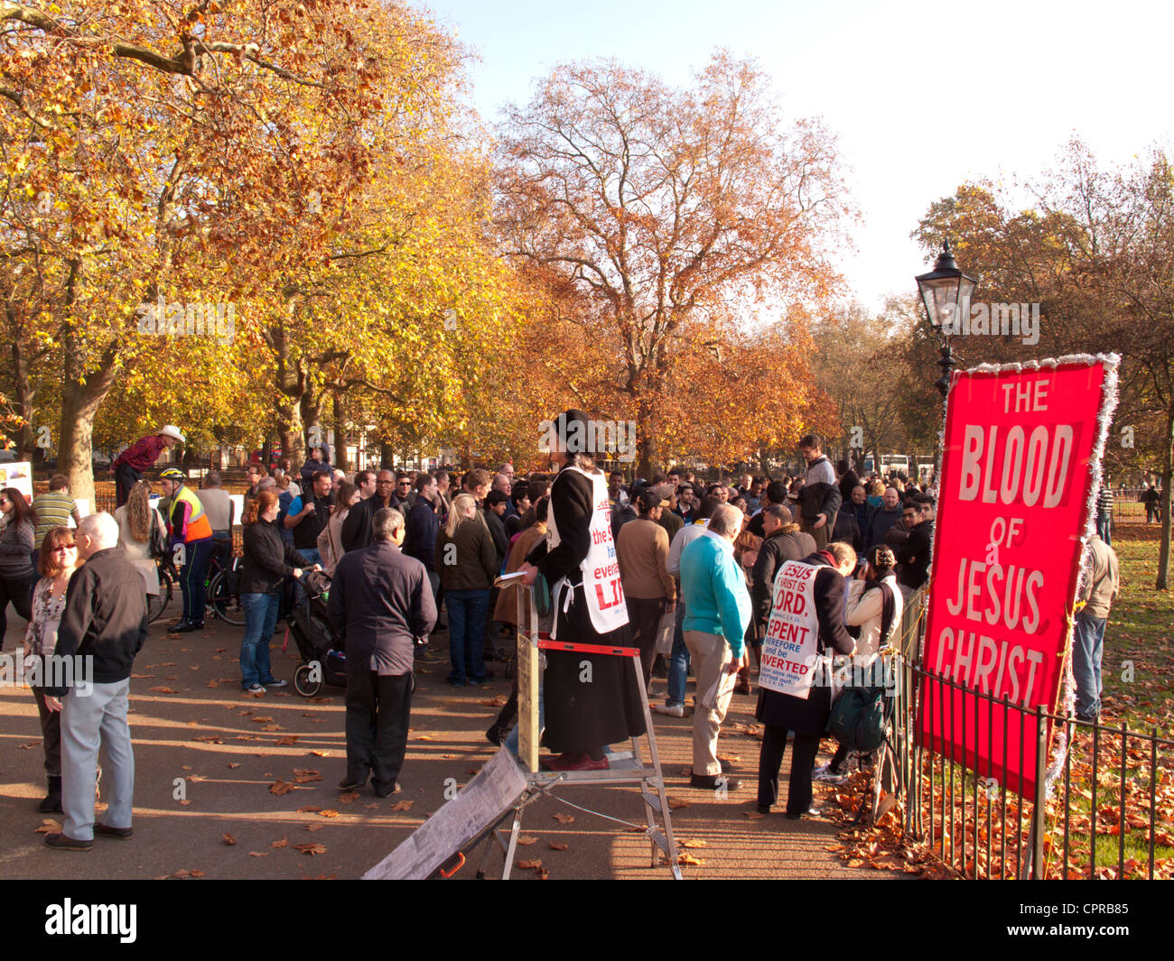Speakers Corner Hyde Park, London Banque D'Images