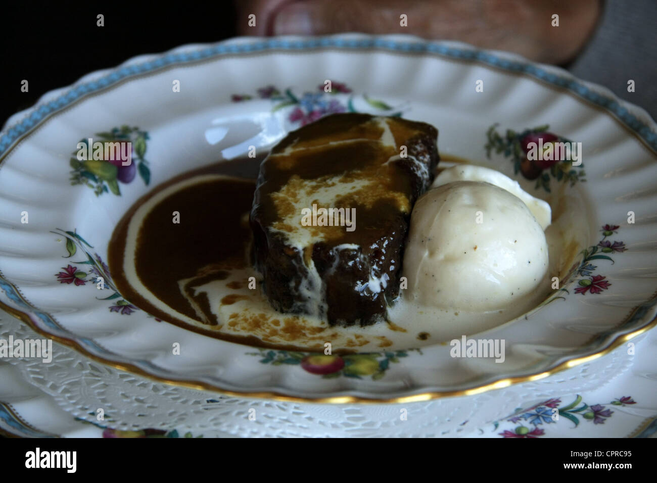 L'authentique au caramel, le plat sucré original conçu au Sharrow Bay Hotel, Cumbria Banque D'Images