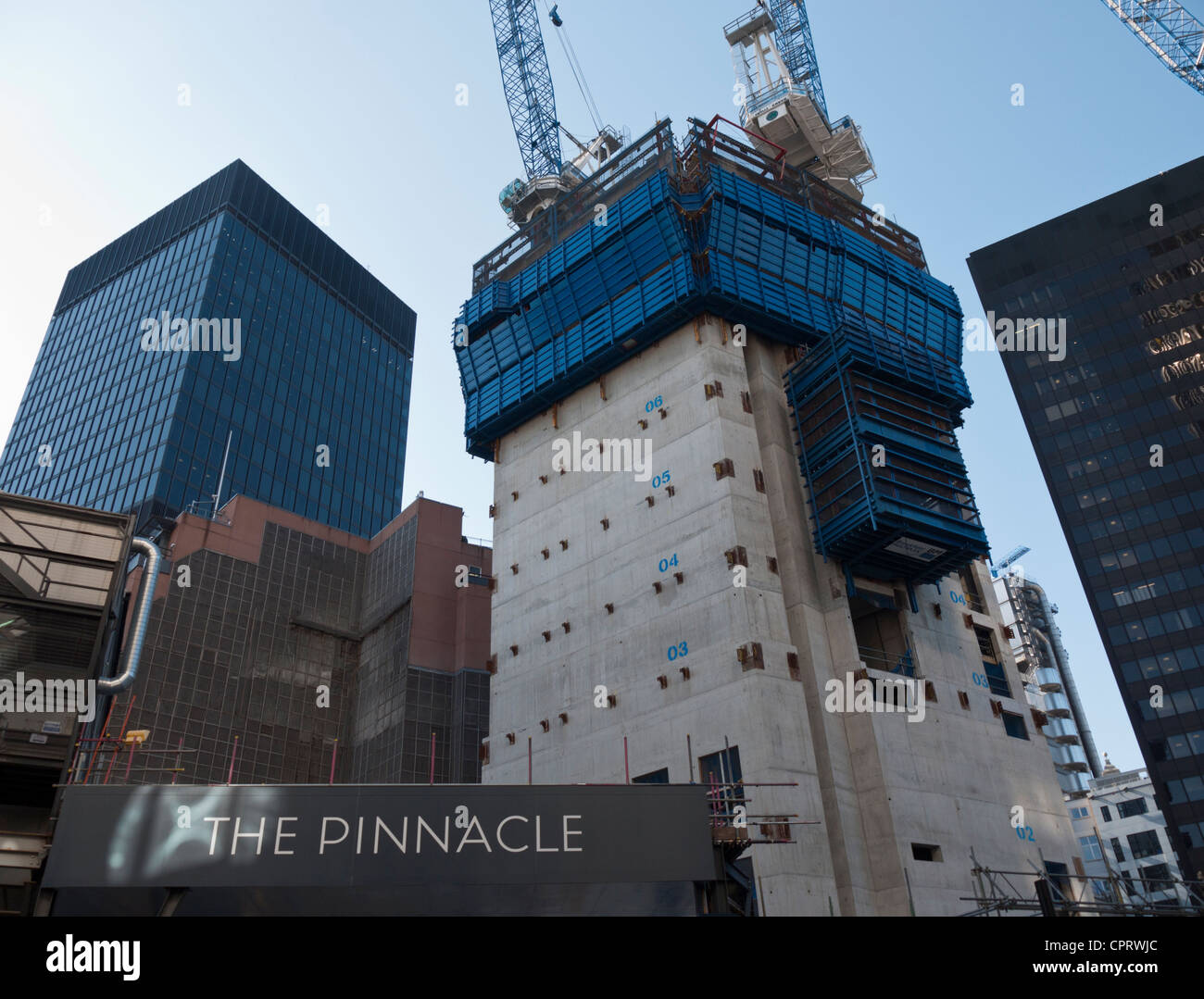 Le chantier de la tour Bishopsgate ou 'Pinnacle' sur la Bishopsgate, Londres. Banque D'Images