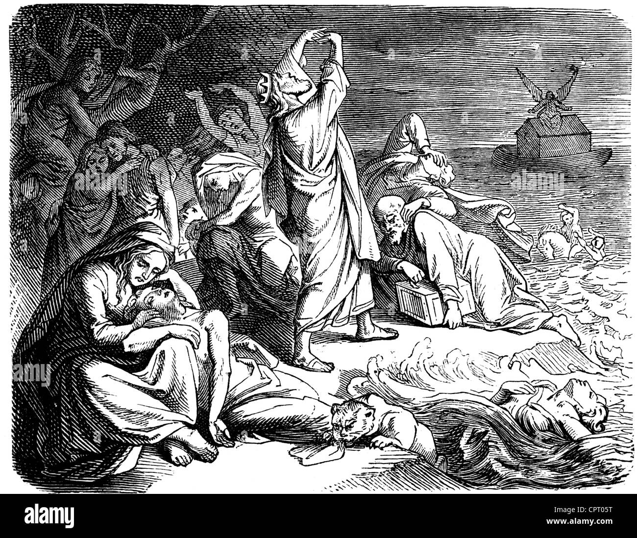 Noah, caractère biblique, pleine longueur, gravure en bois, 1875, Banque D'Images