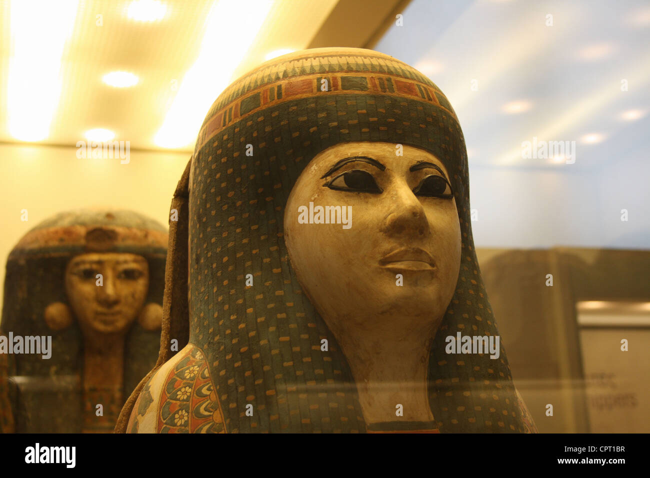 Cercueil égyptien du Musée Archéologique National. Banque D'Images
