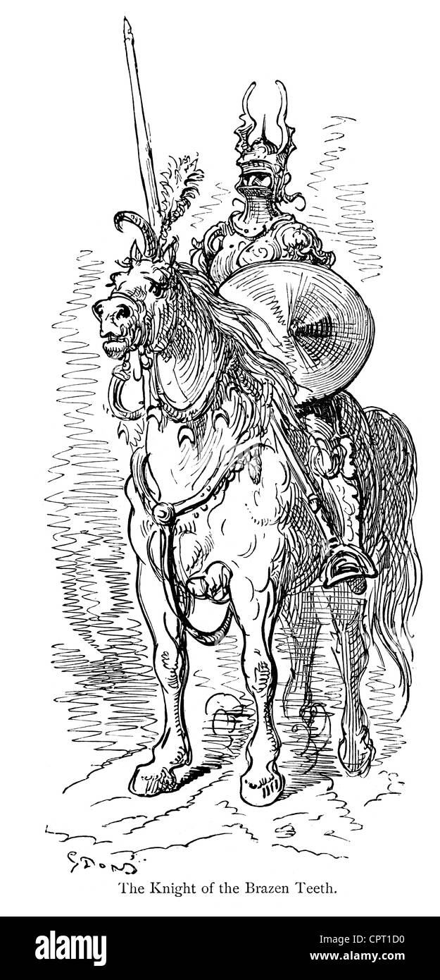 Chevalier de l'insolente des dents. Illustration de la légende de Croquemitaine par Gustave Doré Banque D'Images