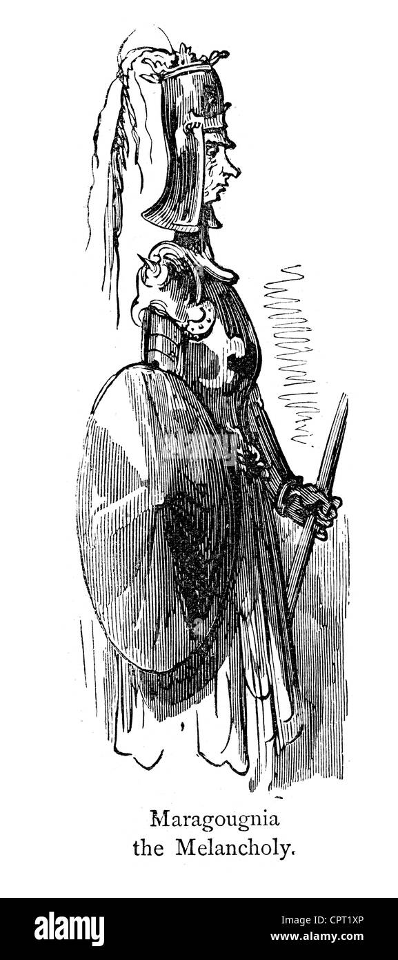 Maragougnia la mélancolie. Illustration de la légende de Croquemitaine par Gustave Doré Banque D'Images
