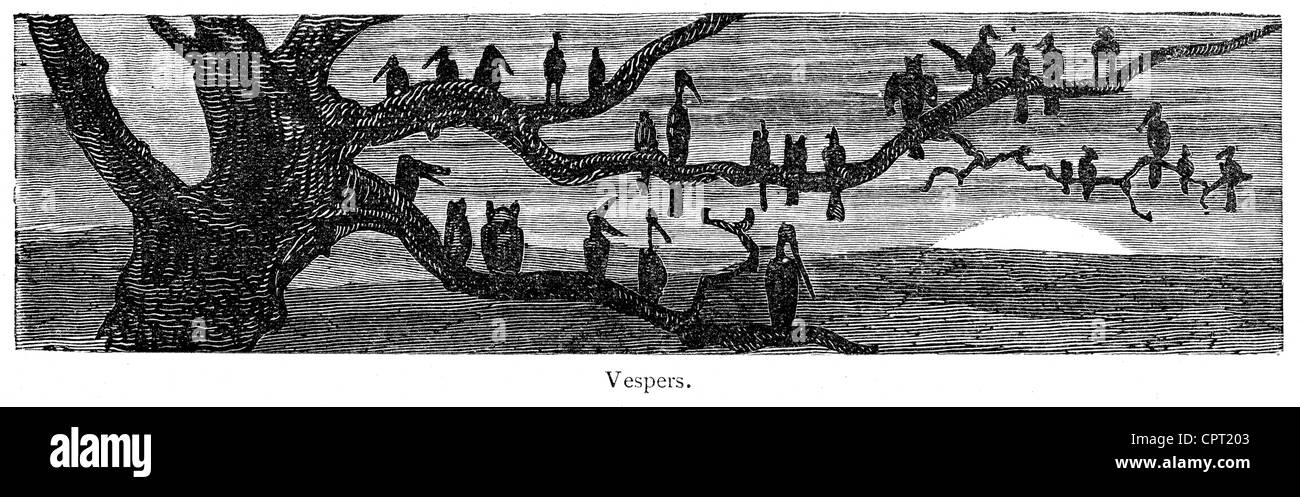 Les vêpres. Illustration de la légende de Croquemitaine par Gustave Doré Banque D'Images