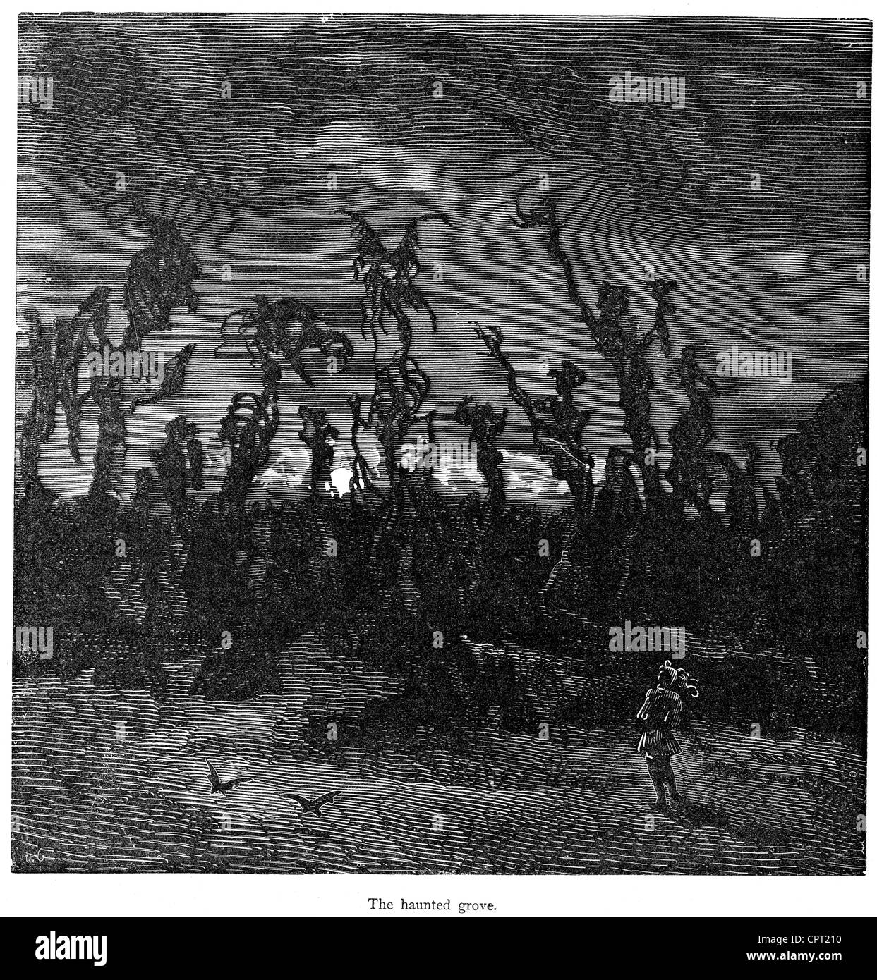 Le haunted hills. Illustration de la légende de Croquemitaine par Gustave Doré Banque D'Images