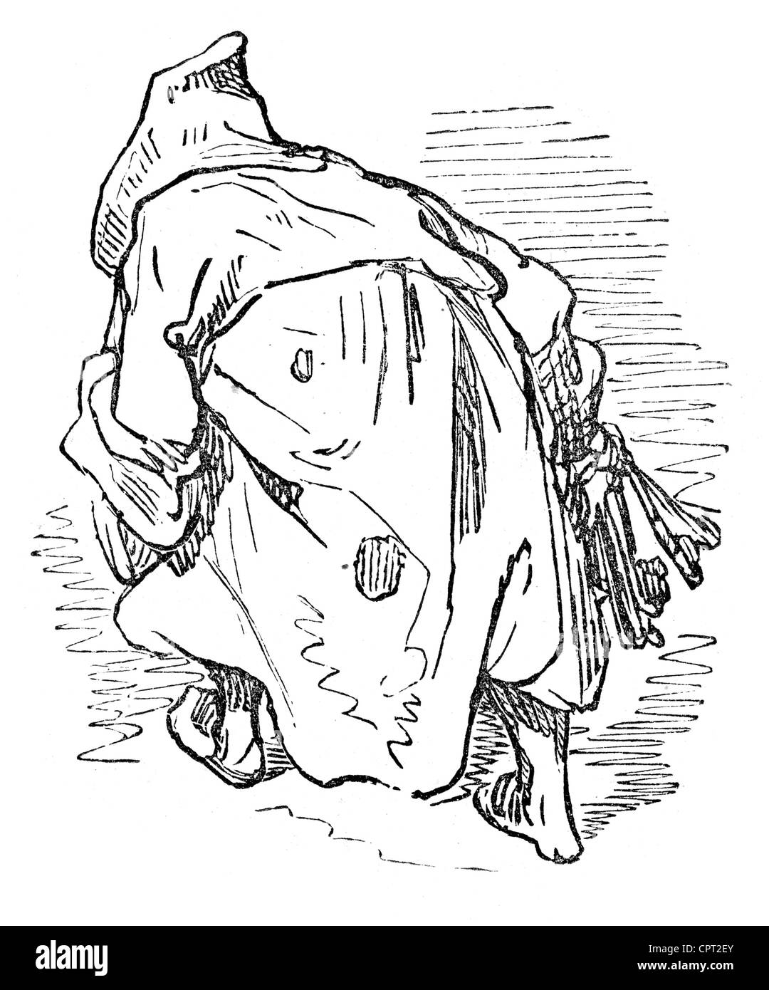 Hunald quitte le monastère - Illustration de la légende de Croquemitaine par Gustave Doré Banque D'Images