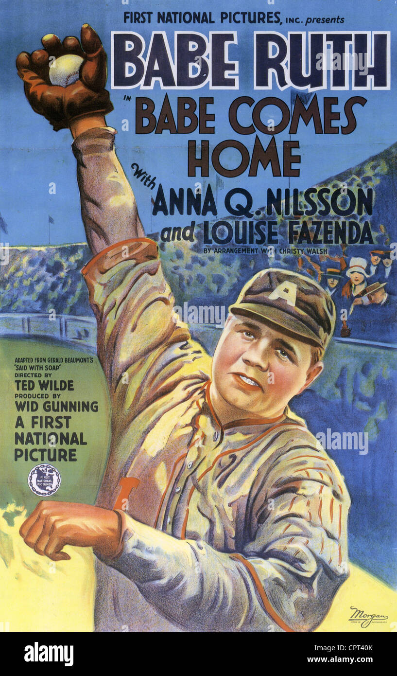 BABE COMES HOME Poster pour 1927 First National Pictures film avec Babe Ruth Banque D'Images