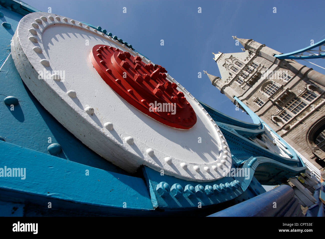 Tolerie sur pont basculant Tower Bridge, Londres, Angleterre Banque D'Images