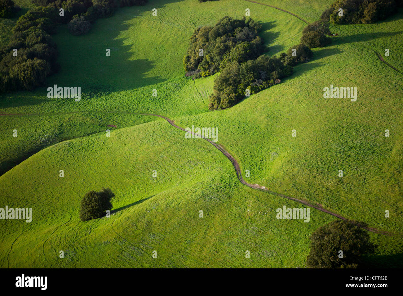 Photographie aérienne Rolling Hills dans le Comté de Sonoma, en Californie Banque D'Images