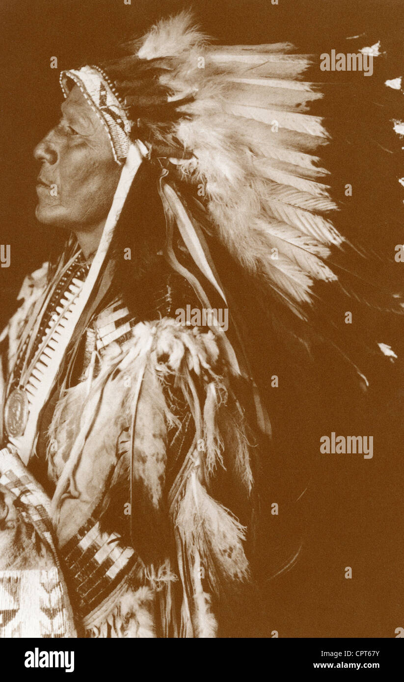 Le chef des Indiens indigènes Oglala Sioux, États-Unis (1870) Banque D'Images
