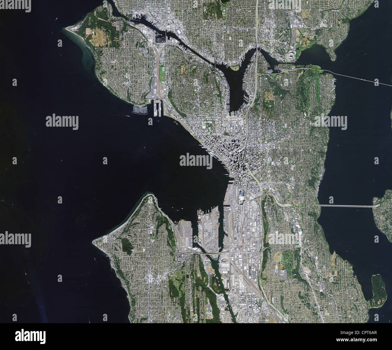 Carte photo aérienne de Seattle, Washington Banque D'Images