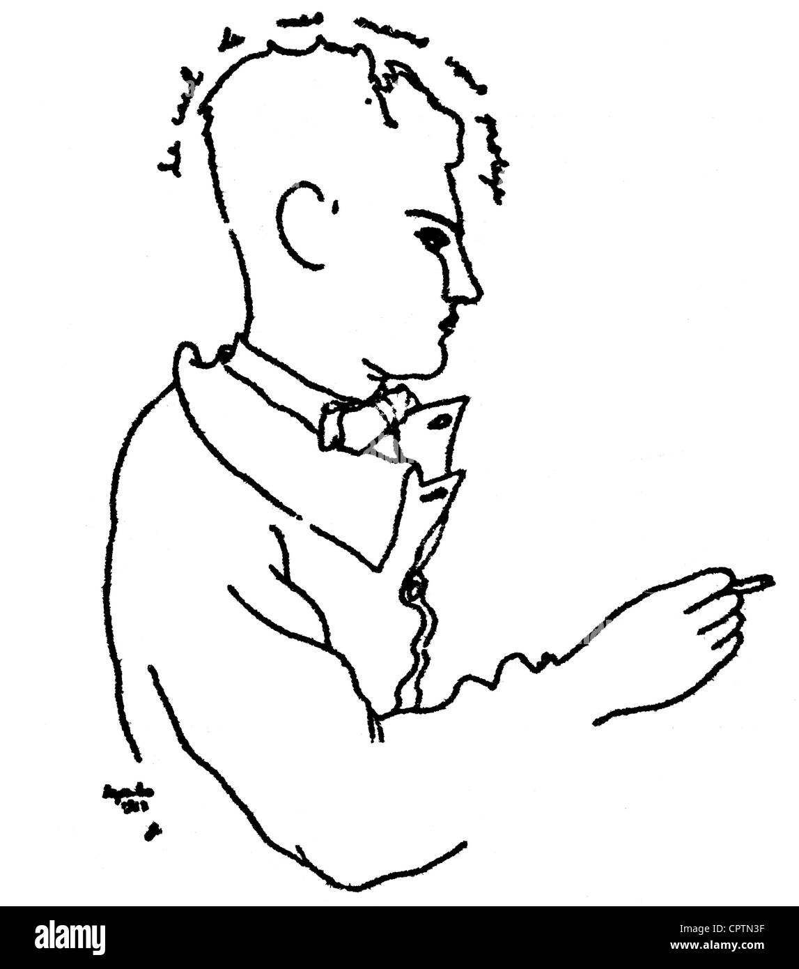 Radiguet, Raymond, 18.6.1903 - 12.12.1923, auteur/écrivain français, demi-longueur, dessin, début du XXe siècle, Banque D'Images