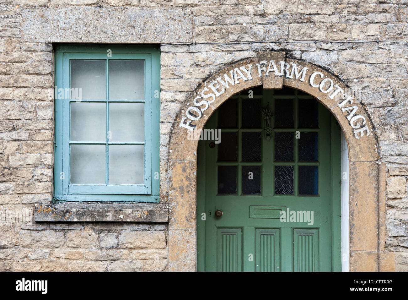 Fosseway ferme en gîte, entrée privée. Stow on the Wold, Cotswolds, Gloucestershire, Angleterre Banque D'Images