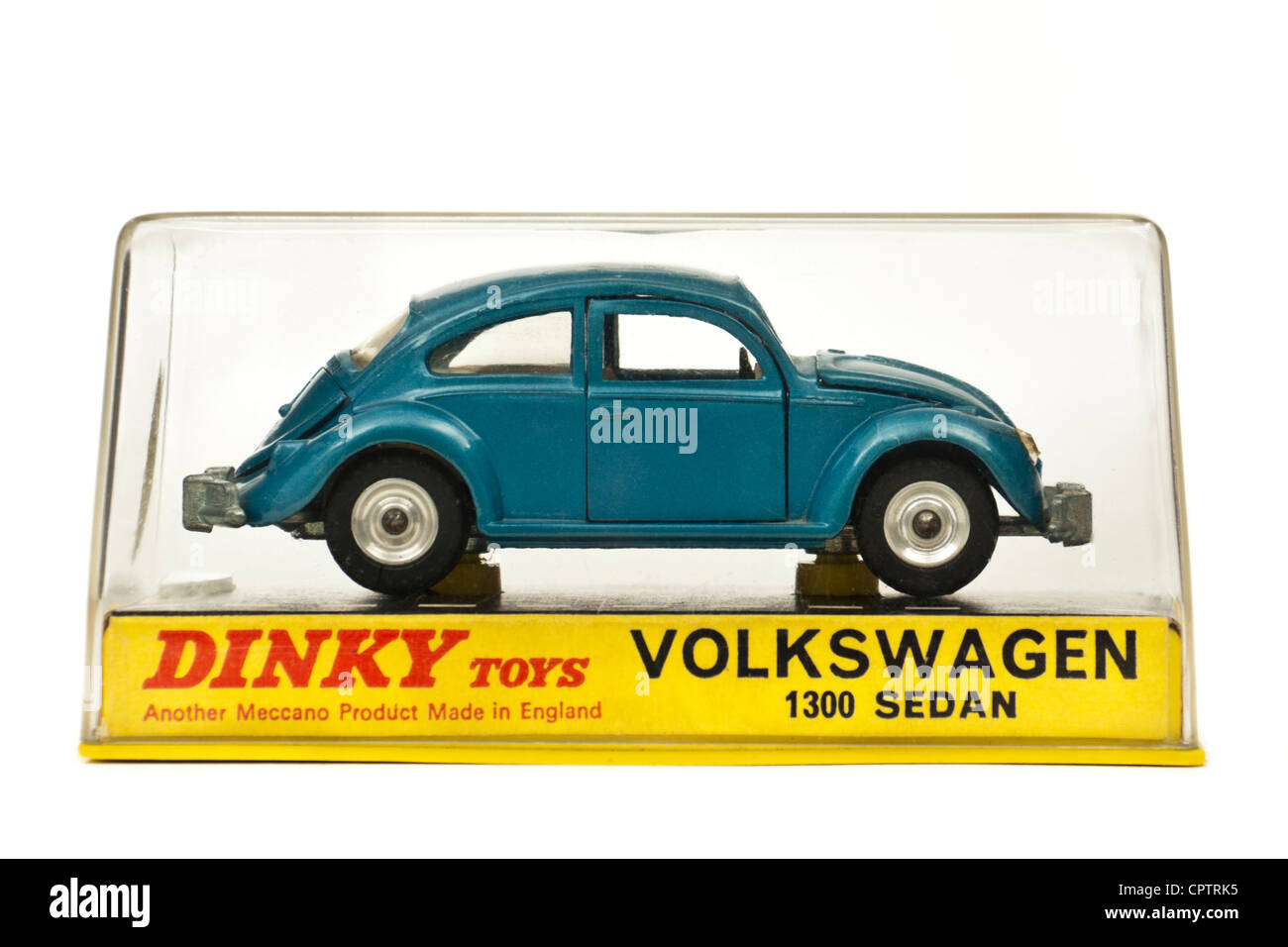 1960 vintage Dinky Toys No 129, Volkswagen Berline 1300 voiture modèle moulé dans l'emballage d'origine Banque D'Images